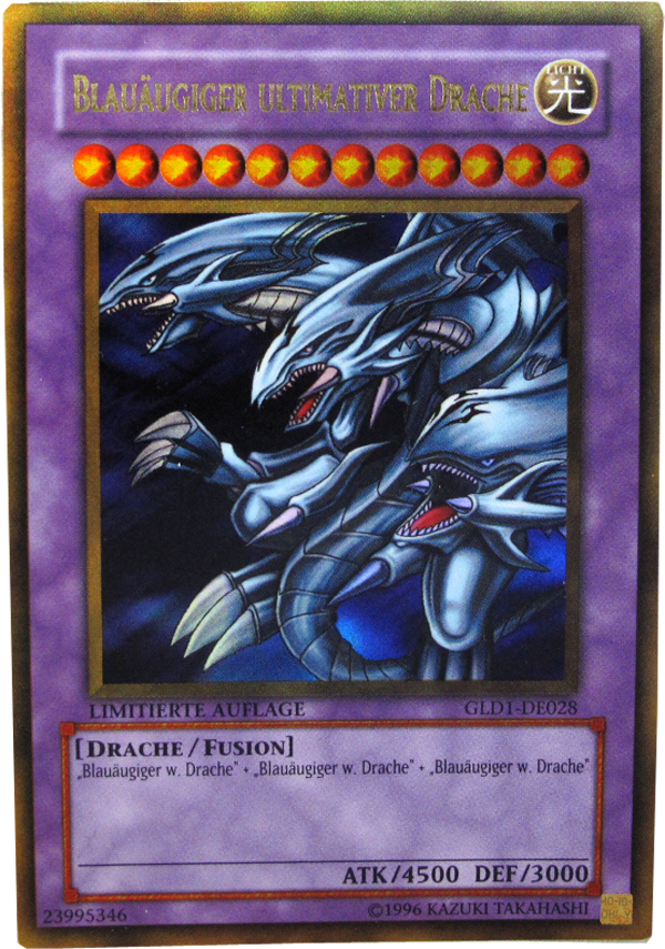 GLD1-DE028 Blauäugiger Ultimativer Drache Gold Rare deutsch