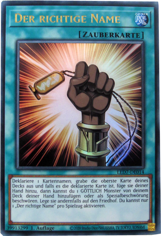 LED7-DE014 Der Richtige Name Ultra Rare deutsch
